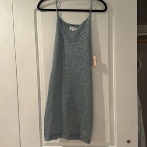 NWT Superdown blue sparkle mesh mini dress